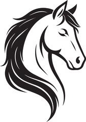 horse black and white vector