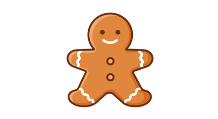 Obraz premium Gingerbread man cookie christmas holiday season festive dessert sweet treat bakery food decoration icon on transparent background