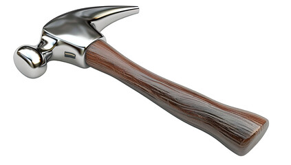 Obraz premium A metallic claw hammer with a wooden handle