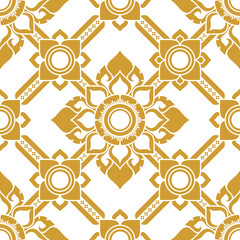 Golden Flower Seamless Pattern Background