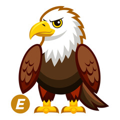 Naklejka premium Majestic cartoon bald eagle vector illustration fierce bird of prey scalable graphic vector