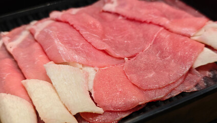 fresh raw pork sliced , Kurobuta Pork