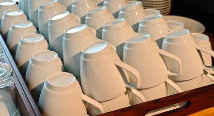 Empty ceramic glass on the table