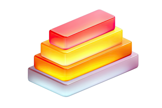 Stacked colorful geometric blocks