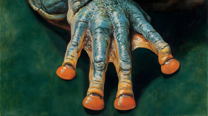 Exotic amphibian hand detail