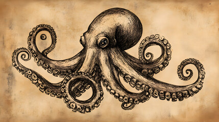 Vintage octopus illustration