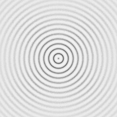 A black and white concentric circle pattern with a textured, slightly blurred effect. This minimalist and hypnotic design is suitable for backgrounds and abstract visuals.