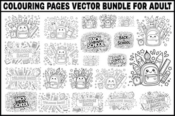 Back to School Coloring Pages Vector