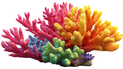 Vibrant Coral Reef: A vibrant and colorful array of coral formations, showcasing nature's underwater art. This intricate collection of aquatic life bursts with rich hues and textures.