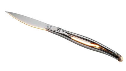 Sleek, modern kitchen knife angled