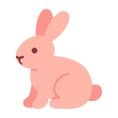 Fototapeta premium PNG Cute minimalist pink rabbit illustration.