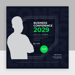 Creative business conference social media post banner template