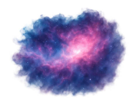 Emission nebula with glowing ionized gases