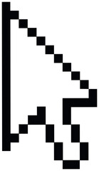 Classic pixel cursor vector | retro digital pointer design for technology and ui