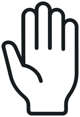 Obraz premium Open hand gesture icon vector - simple outline symbol for communication concepts