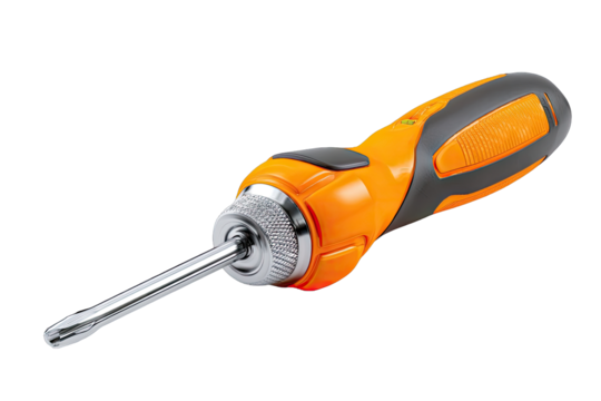Orange and gray retractable screwdriver