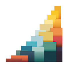 Abstract geometric stair-step pattern
