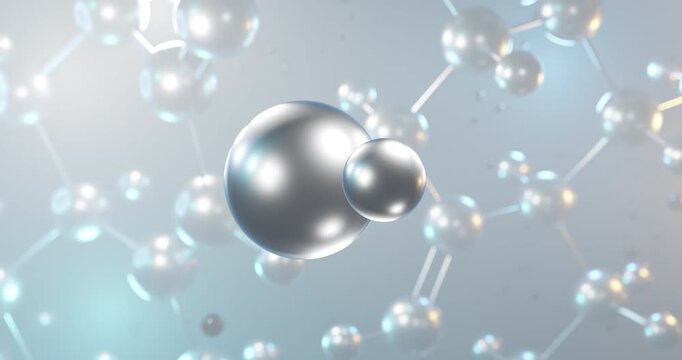Rubidium chloride rotating 3d molecule, molecular structure of antidepressants seamless video
