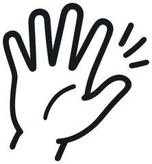 Obraz premium Friendly wave icon vector | simple greeting symbol for communication and connection