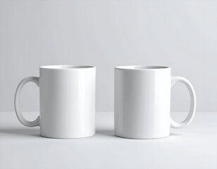 Fototapeta premium A versatile stack of blank mugs ready for your custom message. This image is perfect for commercial use, including advertising, marketing materials, and presentations that need a professional.