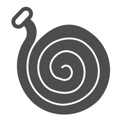 Hose for irrigation with water solid icon, spring season concept. Vector graphics. Water hose, gardening sign on white background, glyph style icon for mobile or web design.