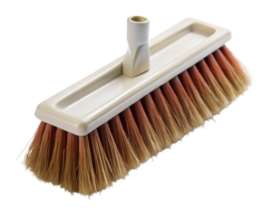 Cleaning brush head with bristles and connector isolated on transparent background