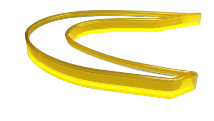 Two curved yellow tubes