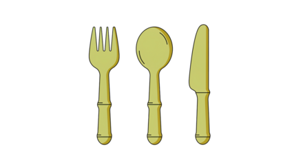 Fork spoon knife cutlery silverware utensil dining kitchenware restaurant table setting dinnerware flatware on transparent background