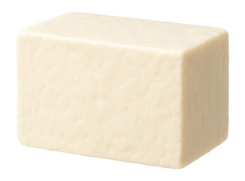 Rectangular block of queso blanco cheese with a mild flavor