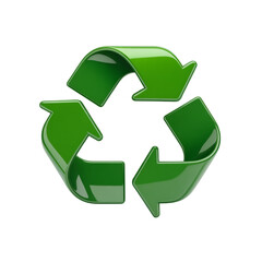 Obraz premium A 3D rendering of a recycling symbol consisting of four curved arrows forming a perfect circle.Transparent background.