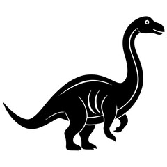 Abstract dinosaur silhouette in black vector style