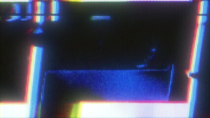 4K CRT glitch texture with geometric RGB separation, analog distortion and screen noise for cyberpunk interface overlays, retro signal errors, glitchcore visuals - Powered by Adobe