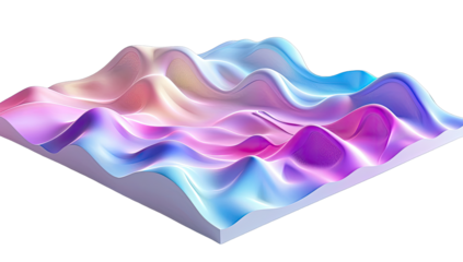 Abstract 3D sculpted form in pastel hues