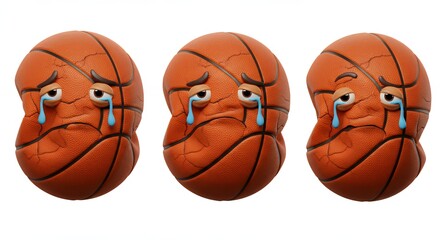 Sad basketball emotional image illustration