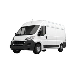 White cargo van, front view, studio shot