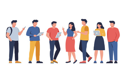 Obraz premium Young People Collaborating and Sharing Ideas in a Modern Team Environment