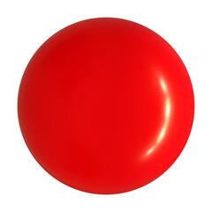 3d red sphere isolated on transparent background