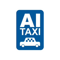 icon of AI Taxi. Illustration about artificial intelligence, autonomous cab services, smart mobility, and modern branding for futuristic transportation concepts.