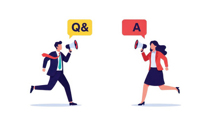 Business People Q&A Communication Market