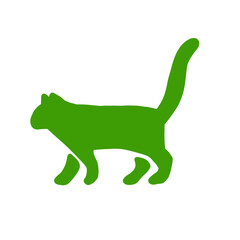 「黄色い猫のシルエットアイコン / Yellow Cat Silhouette Icon」	