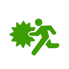 「爆発から避難する人のアイコン / Person Evacuating from Explosion Icon」