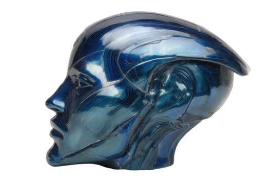 Profile of a stylized futuristic head