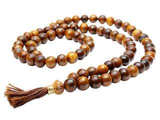 Obraz premium Mala beads with a tassel, isolated on transparent background