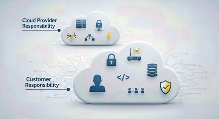 Cloud Responsibility Model Illustration. Ai generation