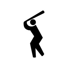 野球バッティングシルエット｜Baseball Batter Silhouette Icon