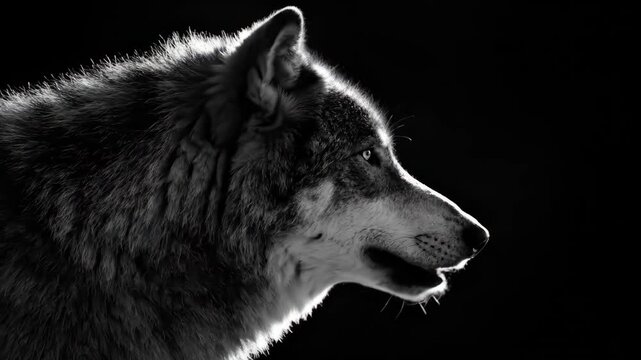 Lone Wolf Majestic Predator in Stark Black and White Natures powerful beauty.