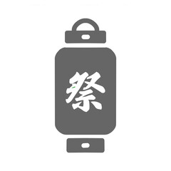 Festival Lantern Icon –「祭」ちょうちんのアイコン（夏祭り・和風・モノクロ）	
