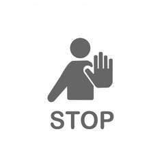 立ち止まるピクトグラム・STOPサイン / Stop Sign with Hand Gesture Pictogram	