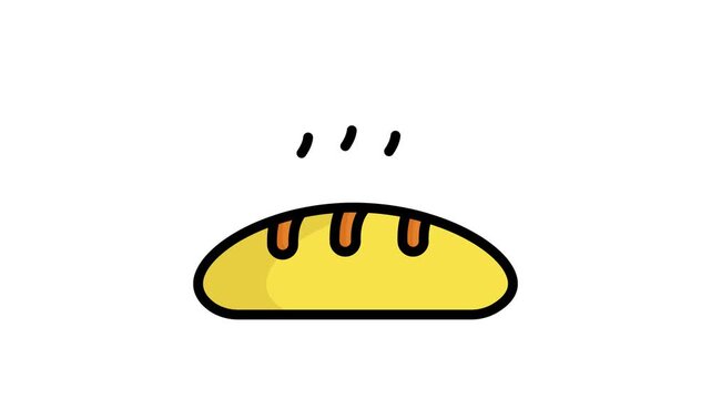 bread vector outline colored animated icon. Modern colored outline symbols. Collection of traditional elements.
