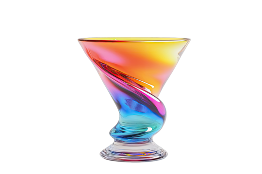 Vibrant multicolored glass cup